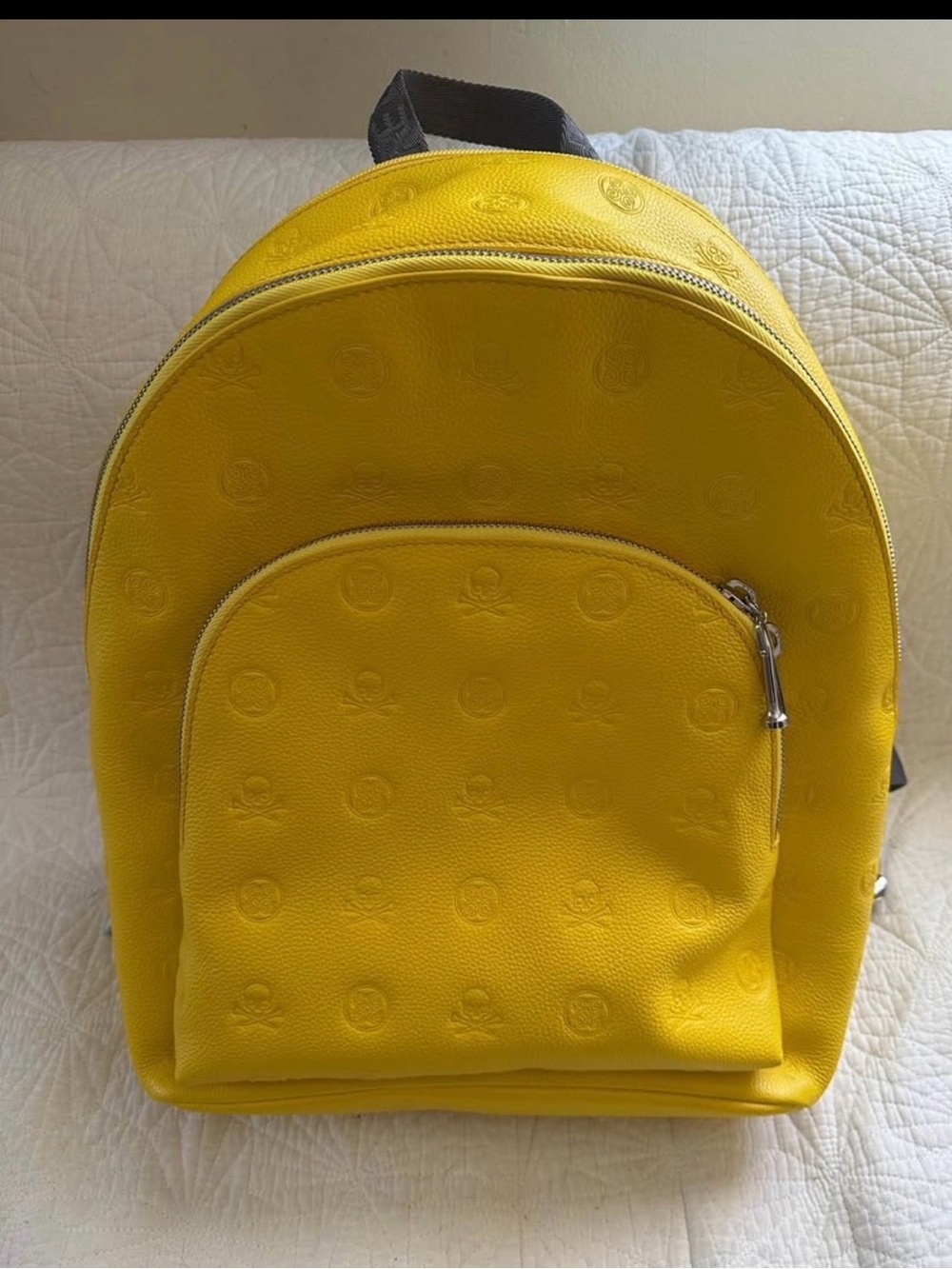 G/Fore Yellow Embossed Skull & Tees Leather Backpack Unisex in Color Yellow